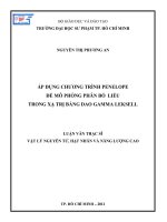 áp dụng chương trình penelope để mô phỏng phân bố liều trong xạ trị bằng dao gamma leksell
