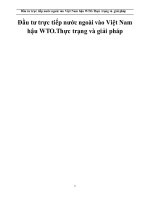 TIểu luận môn tài chính quốc tế: Đầu tư trực tiếp nước ngoài vào Việt Nam hậu WTO.Thực trạng và giải pháp
