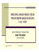 Bài giảng Phương pháp phân tích và thẩm định khách hàng vay vốn - Tôn Lâm Tùng