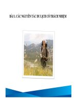 Bài giảng du lịch có trách nhiệm bài 1