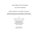 market efficiency and market anomalies three essays investigating the opinions and behavior of finance professors both as researchers and as investors