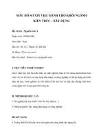 Mẫu đơn xin việc cho khối ngành Kiến trúc