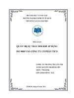 Quản trị sự thay đổi khi áp dụng ISO 9000 vào công ty cổ phần TICO