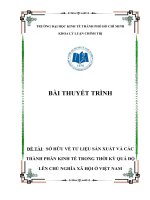 SỞ HỮU VỀ TƯ LIỆU SẢN XUẤT VÀ CÁC THÀNH PHẦN KINH TẾ TRONG THỜI KỲ QUÁ ĐỘ LÊN CHỦ NGHĨA XÃ HỘI Ở VIỆT NAM