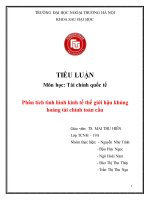 Phân tích tình hình kinh tế thế giới hậu khủng hoảng tài chính toàn cầu