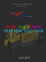 HƯỚNG DẪN SỬ DỤNG PHẦN MỀM NHIỆT LẠNH