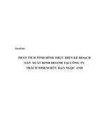 phân tích tình hình thực hiện kế hoạch sản xuất kinh doanh tại công ty trách nhiệm hữu hạn ngọc anh