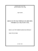 khảo sát pin mặt trời quang điện hóa với điện cực tio2/nano vàng