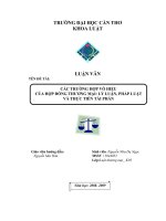 các trường hợp vô hiệu của hợp đồng thương mại lý luận, pháp luật và thực tiễn tài phán