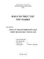 Báo cáo thực tập tốt nghiệp tại Công ty TNHH Thiết bị giáo dục Thắng Lợi