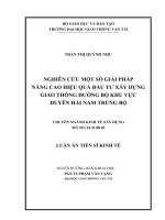 Nghiên cứu một số giải pháp nâng cao hiệu quả đầu tư xây dựng giao thông đường bộ khu vực duyên hải Nam Trung Bộ