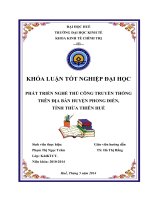 phát triển nghề thủ công truyền thống trên địa bàn huyện phong điền, tỉnh thừa thiên huế