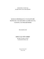 đánh giá mô hình quản lý tài nguyên môi trường dựa vào cộng đồng tại thôn xuân tự  vạn hưng  vạn ninh  khánh hòa