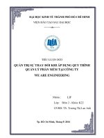 Quản trị sự thay đổi khi áp dụng quy trình quản lý phần mềm tại công ty we are engineering
