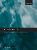 a world for us the case for phenomenalistic idealism dec 2008