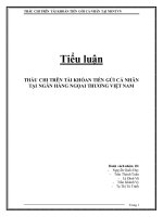 Thấu chi trên tài khoản tiền gửi cá nhân tại ngân hàng ngoại thương việt nam
