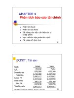 Bài giảng Phân tích tài chính - Chương 4: Phân tích báo cáo tài chính