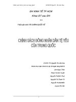 Tiểu luận tài chính quốc tế: Chính sách tiền tệ yếu của Trung Quốc
