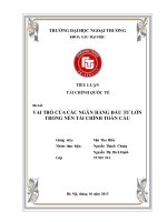 Tiểu luận tài chính quốc tế: Vai trò của các ngân hàng đầu tư lớn trong nền tài chính toàn cầu