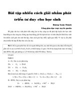 Bài tập hoá học có nhiều cách giải