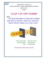 xây dựng hệ thống câu hỏi trắc nghiệm khách quan chương “ phân cực ánh sáng” trong chương trình vật lý đại cương