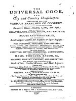 collingwood and woollams - 1792 - the universal cook and city and country housekeeper -- including the making and management of made wines, cordial waters, and malt liquors