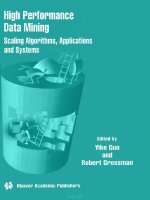high performance data mining scaling algorithms, applications, and systems