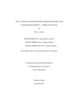 the valued relationship between workforce training and economic development a correlation study