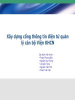 thuyết trình PHÂN TÍCH THIẾT kế hệ THỐNG QUẢN lý cán bộ VIỆN KHOA học CÔNG NGHỆ VIỆT NAM