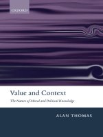 value and context the nature of moral and political knowledge oct 2006