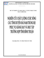 nghiên cứu chất lượng cuộc sống các tỉnh duyên hải nam trung bộ phục vụ giảng dạy và học tập – trường hợp tỉnh bình thuận