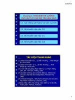 CHUONG  3. TRANSISTOR Ở CHẾ ĐỘ BJT LƯỠNG CỰC NHỎ