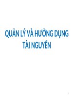 QUẢN LÝ VÀ HƯỞNG DỤNG TÀI NGUYÊN, CHAPTER I INTRODUCTION