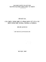 Cấu trúc tinh thể và tính chất từ của các đơn tinh thể TbNiSn, TbPdSn và TbRhGe Đỗ Thị Kim Anh