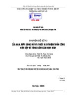 Chuyên đề 13 : Cửa van, máy đóng mở và thiết bị cơ điện thuỷ công của đập bê tông đầm lăn định bình