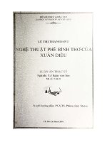 nghệ thuật phê bình thơ của xuân diệu