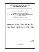 Nghiên cứu cơ sở khoa học và giải pháp công nghệ để phát triển bền vững lưu vực sông hồng - phát triển các module tính toán