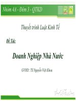 Thuyết trình luật kinh tế: Doanh nghiệp nhà nước