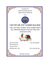 việc làm cho lao động nông nghiệp trong quá trình đô thị hóa ở huyện vĩnh linh, tỉnh quảng trị