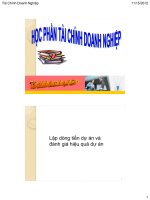 bài giảng tài chính doanh nghiệp - lập dòng tiền dự án và đánh giá hiệu quả dự án