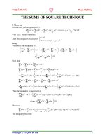 THE SUMS OF SQUARE TECHNIQUE