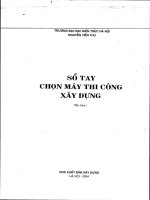 SỔ TAY CHỌN MÁY THI CÔNG XÂY DỰNG