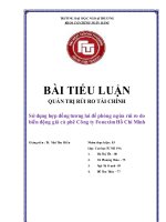 Tiểu luận quản trị rủi ro: Sử dụng hợp đồng tương lai để phòng ngừa rủi ro do biến động giá cà phê Công ty Fonexim Hồ Chí Minh
