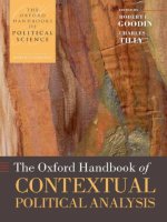 the oxford handbook of contextual political analysis jun 2006
