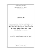 đánh giá thực trạng phát hiện và quản lý bệnh nhân sốt rét của mạng lưới y tế cơ sở