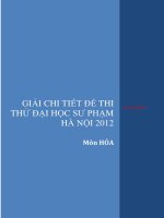 GIẢI CHI TIẾT ĐỀ THI THỬ ĐẠI HỌC SƯ PHẠM HÀ NỘI 2012