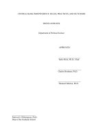 Central bank independence rules, practices, and outcomes