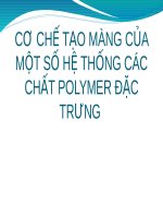 Cơ chế tạo màng của một số hệ thống các chất polymer đặc trưng