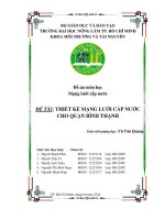 Đồ án Mạng lưới cấp nước: Thiết kế mạng lưới cấp nước cho quận Bình Thạnh