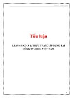 Tiểu luận: Lean 6 Sigma và  thực trạng áp dụng tại công ty Jabil Việt Nam